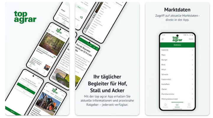 top agrar App - der tägliche Begleiter für Hof, Stall und Acker